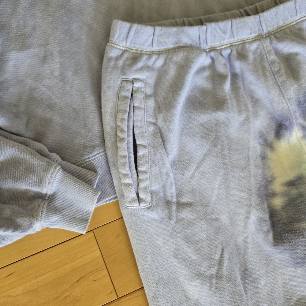 Sunburst Tie Dye Jogger Pant Sweatshirt Set Blue White Womens Small S - Picture 3 of 16